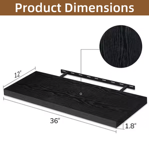 Étagères murales rustiques en bois sur mesure, suspendues, flottantes, pour salle de bain, chambre, cuisine, salon, directement de l'usine. - Product Image 2