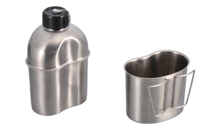 Gourde de chasse en acier inoxydable HBSC02 avec poignée, tasse pratique et plateau porte-outils - Product Image 2