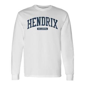 T-Shirt a Maniche Lunghe Premium Stile Universitario Hendrix Oklahoma College, Blu - Prodotto Promozionale - Product Image 1