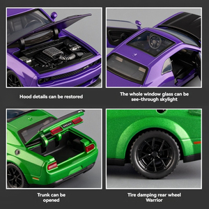 รถโมเดลไดแคสต์ ล้อแม็กซ์ 1:32 Dodge Hellcat SRT พร้อมเสียงและไฟ เปิดประตูได้ ของขวัญสะสม ของเล่นเด็กผู้ชาย - Product Image 4