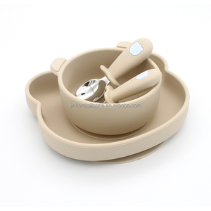 Bebekler İçin Modern Silikon Mama Seti OEM/ODM Özel Logo Dökülmez Ergonomik Tasarım Gıda Teması Güvenli Çatal Kaşık - Product Image 3