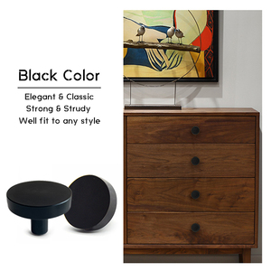 Armoire noire bouton rond poignée de tiroir de matériel de meubles - Product Image 2