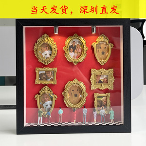 Mini Museo: Marco de Fotos Rectangular Negro Vintage Hecho a Mano de MDF para Exhibición de Retratos, Decoración Artesanal DIY - Product Image 4