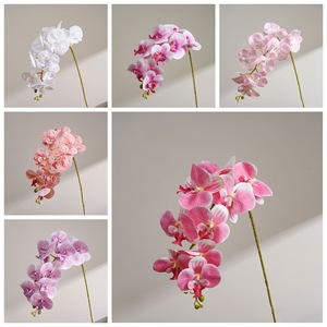 Orchidées artificielles Huaxi Yujiu Phalaenopsis, fleurs artificielles roses, blanches et violettes, décoration de mariage, PVC, caoutchouc souple, artisanat, 120 cm - Product Image 3