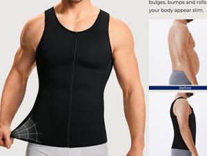 Camisa <span class=keywords><strong>de</strong></span> compresión para hombre, camiseta sin mangas para adelgazar el cuerpo, camiseta interior ajustada, faja con botones y control <span class=keywords><strong>de</strong></span> barriga - Product Image 5