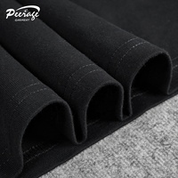 T-shirt pour homme PEERAGE, coupe ample, imprimé DTG personnalisé, noir, coupe boxy, 250 g/m², 100 % coton lourd, coupe courte pour homme