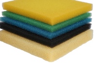 Feuille de mousse en polyuréthane à cellules ouvertes à séchage rapide personnalisée 8-110ppi, mousse filtrante en charbon actif en nid d'abeille ronde