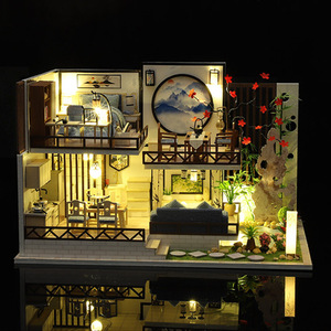 Drops hipping Geschenke Antikes Architektur modell Spielzeug Handgemachtes Geschenk DIY Bambus Reim mit Staubs chutz Geburtstags geschenk - Product Image 5