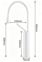 Robinet de lavabo moderne en céramique à montage sur plan, monocommande, finition polie, eau chaude/froide, rotatif et surélevé pour usage domestique