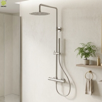 Ensemble de douche thermostatique 316L pour salle de bain, avec mitigeur et robinets de bain, effet pluie