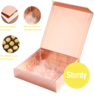Boîte à chocolat de Noël 2026, emballage rigide magnétique, laminage brillant, boîte cadeau de luxe pour truffes au chocolat