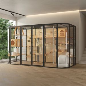 Villa <span class=keywords><strong>para</strong></span> Gatos Personalizada que Ahorra Espacio, Estantes de Pared <span class=keywords><strong>para</strong></span> Gatos, Muebles de Madera, Árbol <span class=keywords><strong>para</strong></span> Escalar, Condominio <span class=keywords><strong>para</strong></span> Gatos con Casa Cúbica <span class=keywords><strong>para</strong></span> Apartamento - Product Image 4