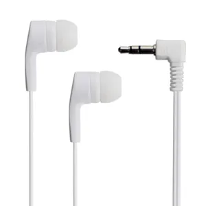 Earbud putih mutiara sekali pakai, headphone kabel bundel earbud untuk Bus/kereta/pesawat/sekolah/pariwisata/hadiah