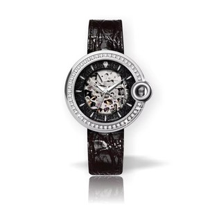 <span class=keywords><strong>Montre</strong></span> squelette personnalisée <span class=keywords><strong>avec</strong></span> mouvement visible en or, bracelet en cuir véritable, <span class=keywords><strong>montre</strong></span> mécanique automatique pour <span class=keywords><strong>femme</strong></span>, idéale pour offrir - Product Image 3