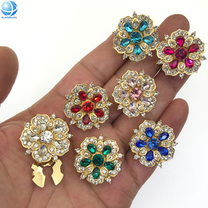 Mancuernillas de Lujo con Gemas Coloridas, Cubrebotones sin Costuras, Accesorios para Camisas de Mujer - Product Image 1