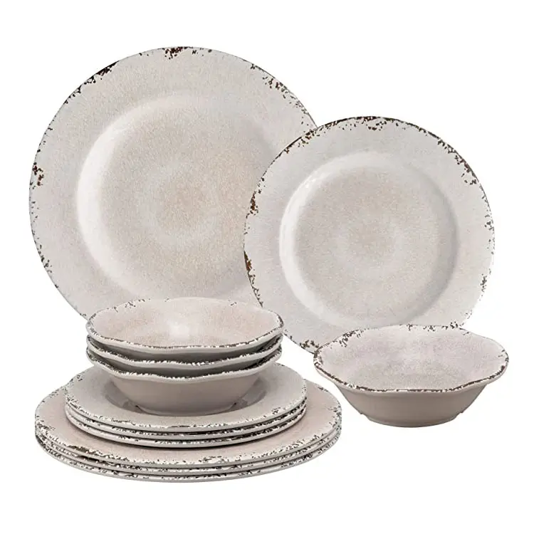 Al fresco retro di plastica melamina dinnersets stoviglie fornitore di nozze