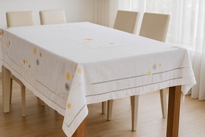 Mantel de Lino Sunny Bloom |   Mantel de Lino 100% Natural de Primera Calidad, Ecológico y Reutilizable, Diseño Floral Brillante - Product Image 2