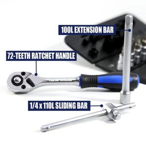 Lematec Ratchet Wrench And Bit <b>Set</b> 23 Pcs 1/4 Dr Cr-V Steel Socket <b>Tools</b> Case Included Multi Purpose - Product Image 5