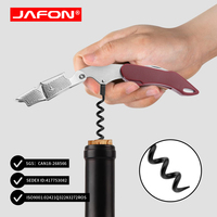 Tire-bouchon Jafon OEM de qualité supérieure avec manche en plastique et revêtement antiadhésif, ouvre-bouteille à vin pour serveurs, clé à vin en acier inoxydable