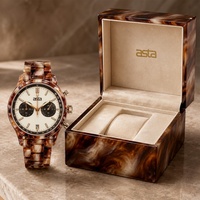 Asta Montre Quartz Femme Acétate 3 Boutons Date Encadrée Retro Old Money Étanche Quotidien Logo Custom Low MOQ