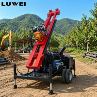 Foreuse hydraulique pour puits d'eau LUWEI 78HP à moteur diesel, avec une profondeur de forage maximale de 300 m et une mobilité sur roues pour usage agricole