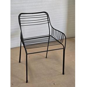 Silla de Comedor de Diseño Moderno con Estructura de Alambre, Acabado en Recubrimiento de Polvo Negro, Portátil para Uso en Parques - Product Image 3