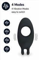 Black Warrior Vibrationsring mit 4 Vibrationsmodi, Einstellbarer Intensität, Wiederaufladbares Paar-Massagegerät Sexspielzeug