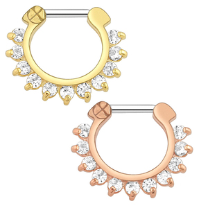 1 unidad de <span class=keywords><strong>Piercing</strong></span> de Acero Inoxidable con Zirconia, Estilo Tribal, tipo Clicker, para Nariz, Septum, Pezón, Oreja, Anillo de Boda, Joyería Encantadora 16g - Product Image 3