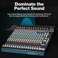 Console de mixage audio professionnelle APO-14 à 14 canaux, Hi-Z USB 32 effets DSP, alimentation fantôme 48V, console de mixage pour scène DJ