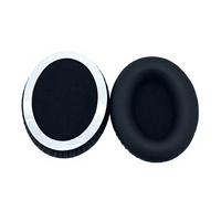 Untuk Audio-Technica ATH-ANC9 ANC27 Bantalan Telinga Bantalan Telinga Kulit Protein Headset Peredam Kebisingan Spons Cup Hitam