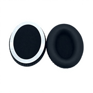 For Audio-Technica ATH-ANC9 ANC27 Earpads Ear Pads Ear Cushions <b>Protein</b> Leather Noise Cancelling Headset Sponge Cups Black - Product Image 1