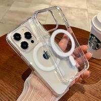 Carcasa Magnética para iPhone 12 13 14 15 16 17 18 Pro Max, Modelos Variados, MOQ Bajo, Cubierta Acrílica Transparente con Embalaje Minorista GRATUITO Incluido