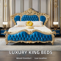 B999 #   Lit King-Size Ajustable de Luxe au Design Européen Moderne, Ensemble de Lit en Cuir Véritable de Haute Qualité et Bois de Chêne Massif