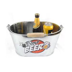 Bar Outils Personnalisé Grand Refroidisseur De Glace En Métal Galvanisé Seaux À Glace Champagne Bière Seau À Glace pour Oncle Jumbo's Live Proud - Product Image 6