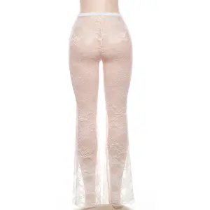 DGQ041856 Perspectiva Jacquard rendas cintura alta Slim Fit flare verão sexy calças compridas