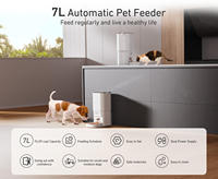 Distributeur automatique de nourriture pour animaux de compagnie moderne et robuste PF-19 avec caméra et écran LCD, anti-obésité, verrouillage, 4L/7L, alimentation programmée, double alimentation