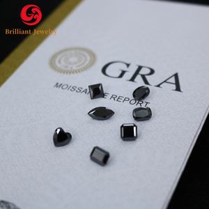 モアッサナイトダイヤモンド黒合成楕円形プリンセスカットルースファンシー形状メーカー製品 - Product Image 2