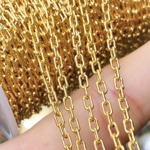 Chaîne en or véritable 14 carats plaqué or, chaîne en forme de trombone, longueur en mètres, largeur de 2,4 mm, chaînes allongées, vente en gros, chaînes brutes pour bricolage - Product Image 4