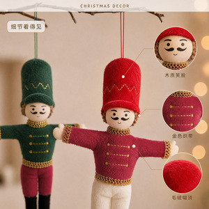 Nuove decorazioni natalizie in stock: <span class=keywords><strong>Schiaccianoci</strong></span> in tessuto, ciondoli a forma di soldato, piccole statuine, ornamenti per l'albero di Natale - Product Image 4
