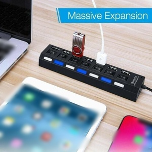 Wholesale 7-in-1 Multi-Port USB Hub Adapter Power Extensor for PC <b>Computer</b> & Laptop Modern Style Switch 2.0 <b>Accessory</b> - Product Image 3