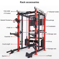 Máquina Smith Multifuncional de Grado Comercial Dinuo y Cable Crossover |   Rack de Potencia Multifuncional para Gimnasio en Casa