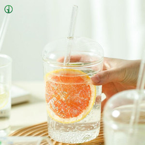Vaso de vidrio personalizado para café helado americano con calcomanías, vaso Boo Ba para sublimación, vaso de <span class=keywords><strong>agua</strong></span> de verano para oficina y hogar con tapa y pajita - Product Image 6