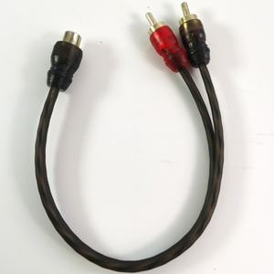 RCA Twisted Pair kabel <span class=keywords><strong>Audio</strong></span> jaket PVC 1-female 2-Male <span class=keywords><strong>Y</strong></span> Adapter Splitter untuk Subwoofer Stereo 1080p Braid Stock tersedia - Product Image 2
