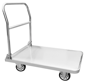 Chariot à plateforme pliable en acier inoxydable 50x70cm 200KG avec roues en PVC de 4 pouces, chariot utilitaire robuste pour l'industrie et l'entreposage - Product Image 2