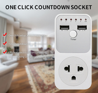 Soket listrik 10HR, pengatur waktu mundur tunggal yang dapat diprogram untuk saklar antarmuka USB dengan colokan