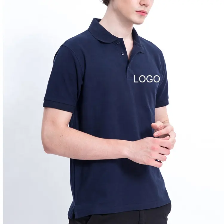 Heren Polo T-shirts Groothandel Custom 230GSM 100% Katoen Korte Mouw Polo Shirts Voor Mannen