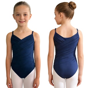 Maillot de Ballet para Niñas, Tipo Camisola, con Tirantes Finos, Diseño Cruzado y Fruncido, para Práctica de Danza, Hecho a Medida - Product Image 2