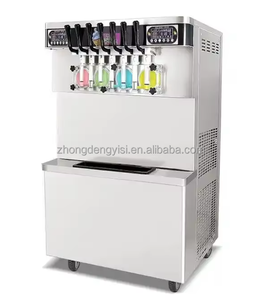 Machine à crème glacée molle automatique multi-saveurs pour milkshakes, nouilles, crèmes glacées, yaourts et desserts, 5 saveurs mélangées - Product Image 3