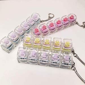Factory Cute Transparent <b>Keyboard</b> Keychain, LED Press Button Bag Charm, Portable School Backpack & Purse Accessory for Teens - Product Image 3