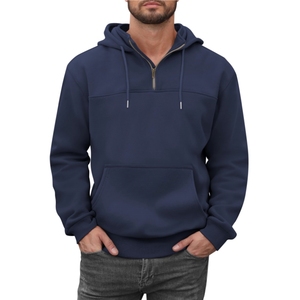 Jersey en blanco Fleece Custom Zip HOODIE con cremallera gruesa completa zip up hoodies unisex Hombres Loose Fit 1/4 Zip Pullover Sudadera - Product Image 1